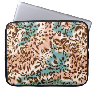 Leopard pattern illustration, animal print laptop sleeve
