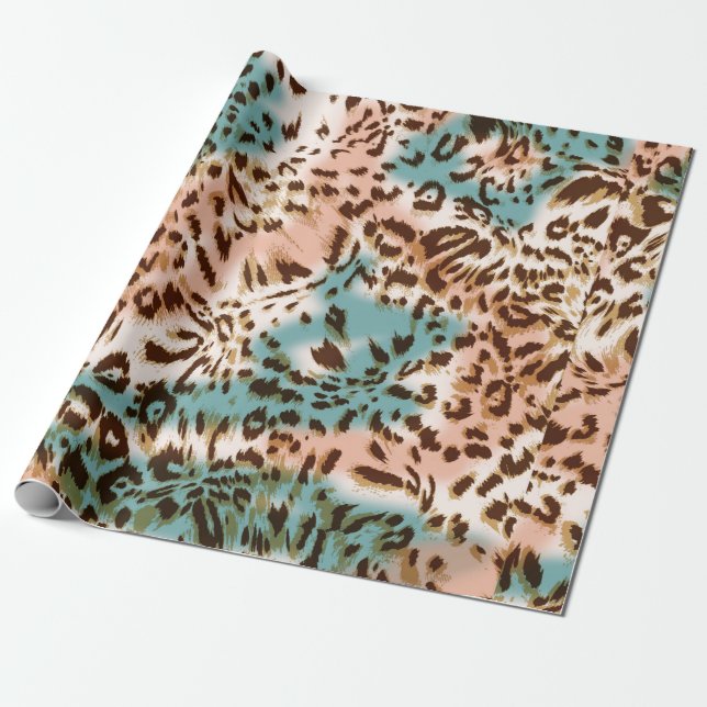 Leopard pattern illustration, animal print  wrapping paper (Unrolled)