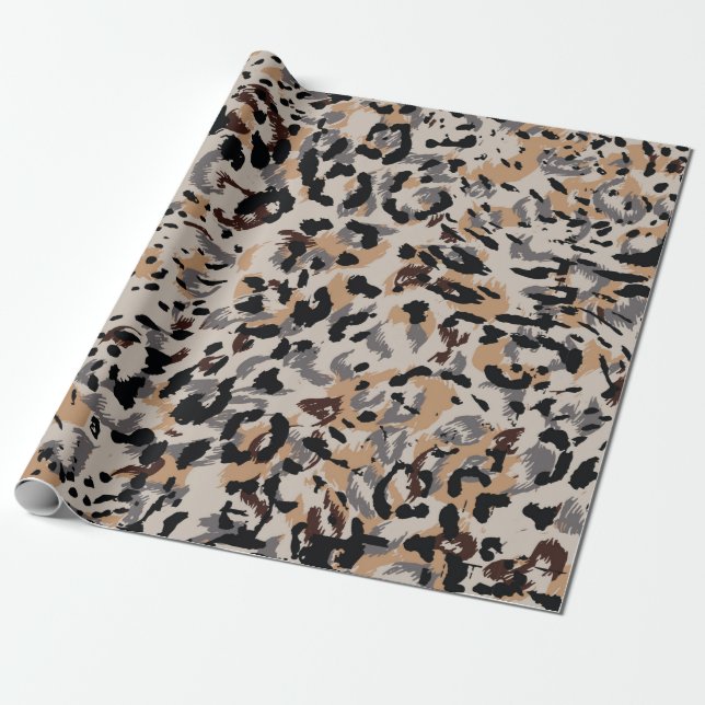 Leopard pattern, jaguar pattern, animal fur wrapping paper (Unrolled)