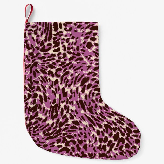 Leopard Pattern, Leopard Print, Animal print,  Small Christmas Stocking (Front)