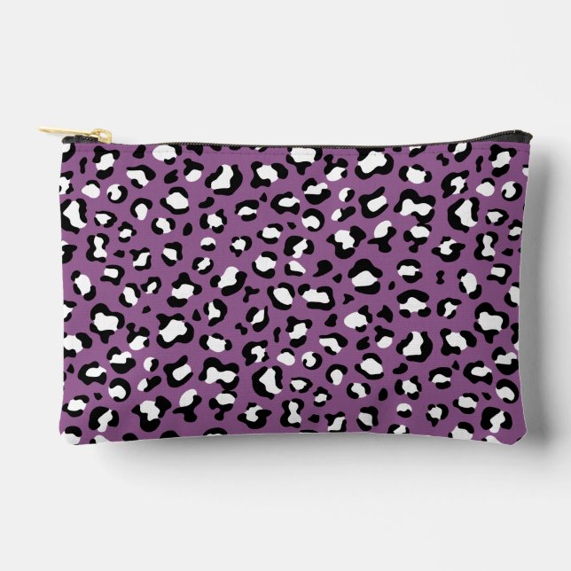 Leopard Pattern, Leopard Spots, Purple Leopard Accessory Pouch (Front)