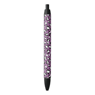 Leopard Pattern, Leopard Spots, Purple Leopard Black Ink Pen