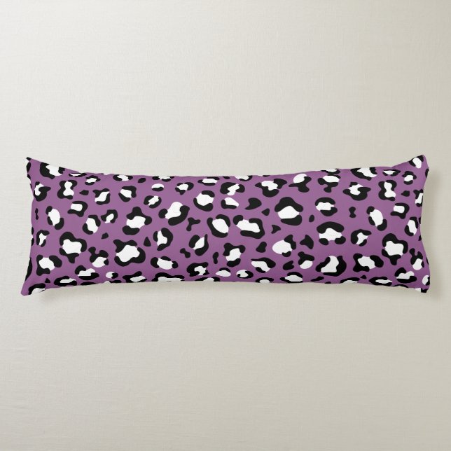 Leopard Pattern, Leopard Spots, Purple Leopard Body Cushion (Front)