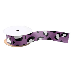 Leopard Pattern, Leopard Spots, Purple Leopard Satin Ribbon