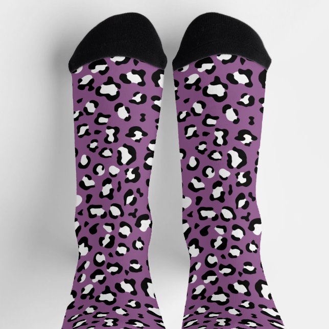 Leopard Pattern, Leopard Spots, Purple Leopard Socks (Top)