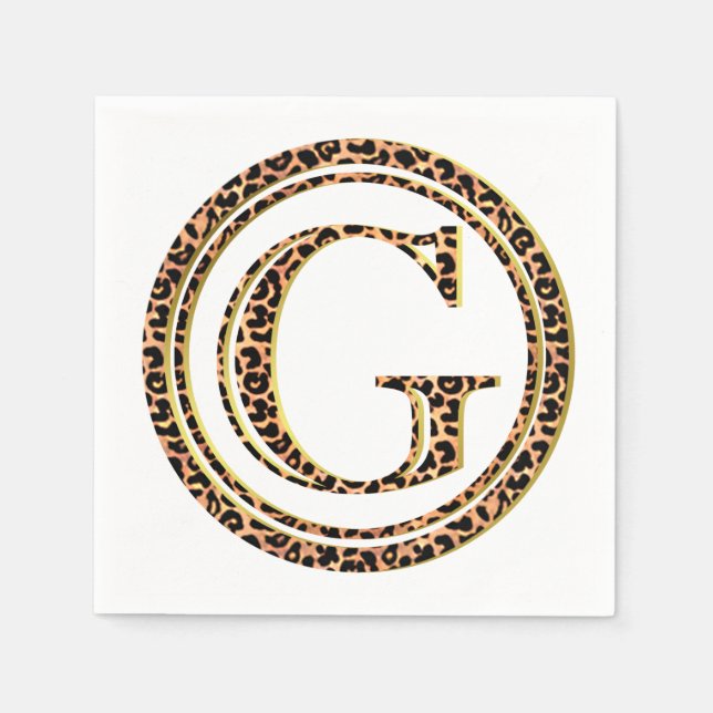 Leopard Pattern Letter "G" Napkin (Front)
