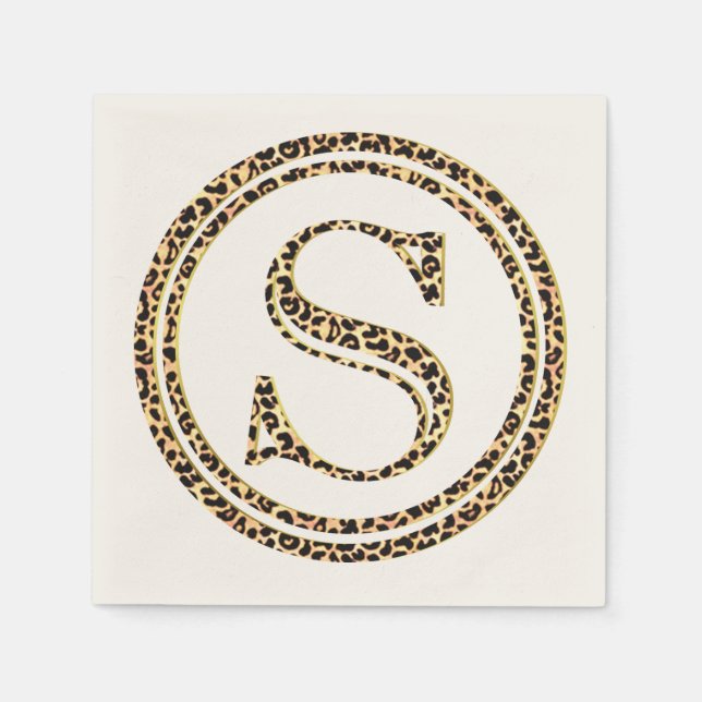 Leopard Pattern Letter "S" Napkin (Front)