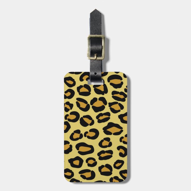 Leopard Pattern Luggage Tag (Front Vertical)