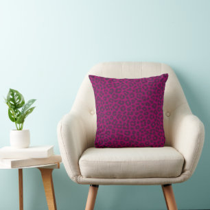Leopard-Pattern Magenta- Cushion