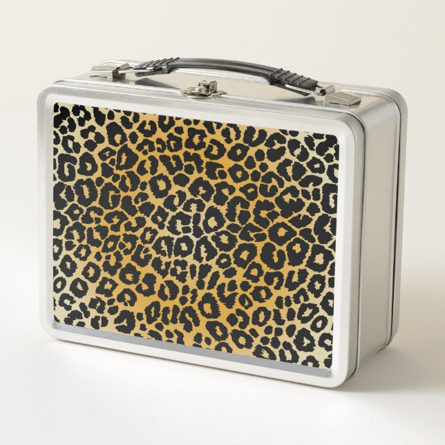 Leopard Pattern Metal Lunch Box (Front)