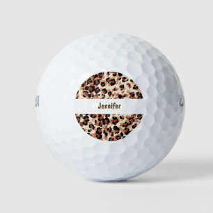 Leopard Pattern Monogram Style Golf Balls