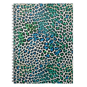 Leopard Pattern Note Green Notebook