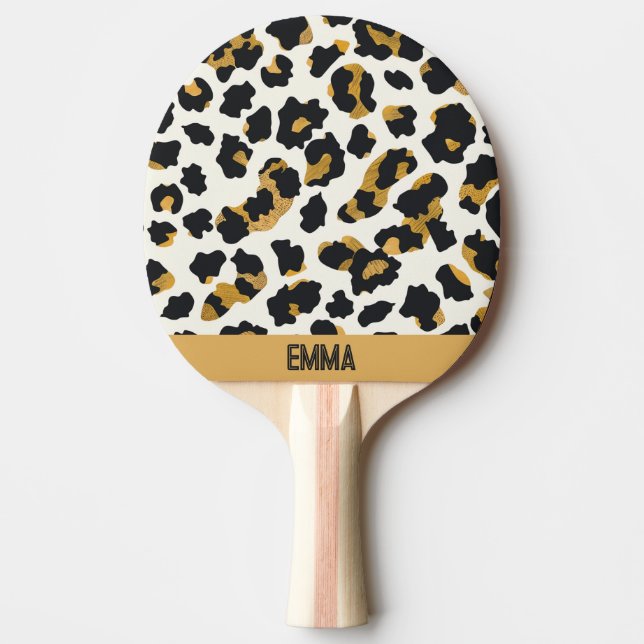 Leopard Pattern on White Background Ping Pong Paddle (Front)