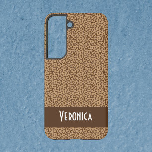 Leopard Pattern Print Brown Personalise Samsung Galaxy Case
