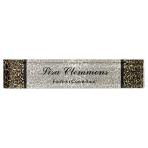 Leopard Pattern Print Nameplate