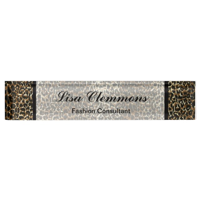 Leopard Pattern Print Nameplate (Front)