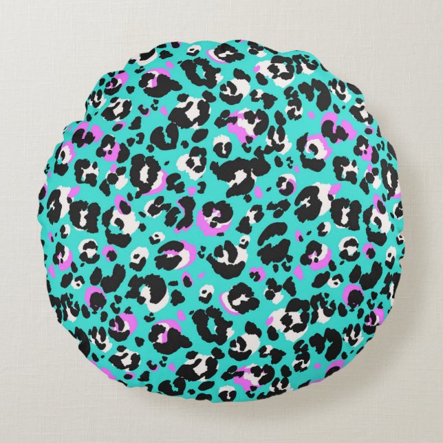 Leopard Pattern Round Cushion (Front)