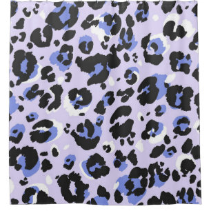 Leopard pattern seamless. Purple leo skin texture. Shower Curtain