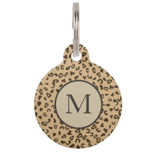 Leopard pattern skin tan design pet tag