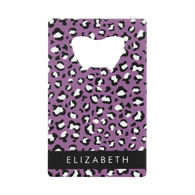 Leopard Pattern, Spots, Purple Leopard, Your Name (Front)