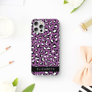 Leopard Pattern, Spots, Purple Leopard, Your Name iPhone 16 Case