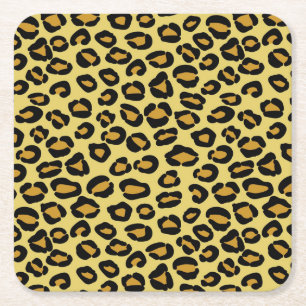 Leopard Pattern Square Paper Coaster
