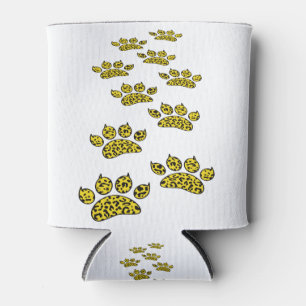 Leopard Paw Print Can Cooler