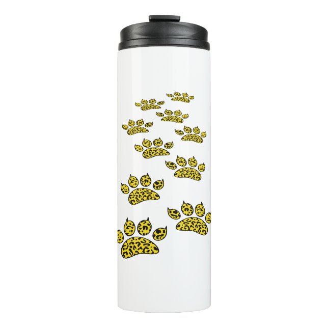 Leopard Paw Print Thermal Tumbler (Front)