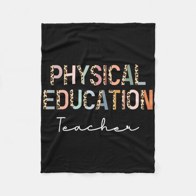 Leopard Pe Teacher Ck To School Physical Education Fleece Blanket (Front)
