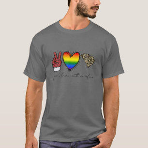 Leopard Peace Love South Carolina Heart LGBT Pride T-Shirt