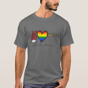 Leopard Peace Love Tennessee Heart LGBT Pride Chri T-Shirt