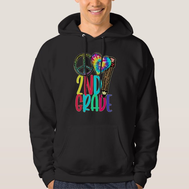 Leopard Peace Out Second Grade 2nd Grade First Day Hoodie (Front)