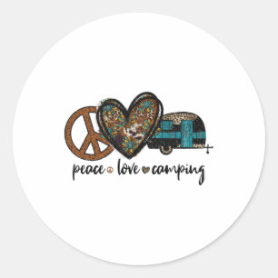 Leopard Peace Sign Heart Design Women Men Teens Ca Classic Round Sticker