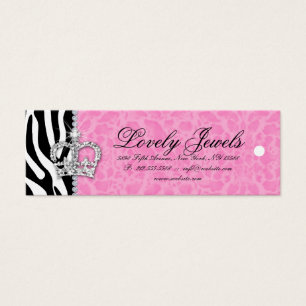 Leopard Pearl Lace Jewels Price Tag Pink Crown