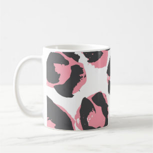 Leopard Pelt: Black Pink Texture Coffee Mug