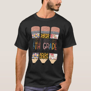 Leopard Pencil 6th Grade Teacher Back To School T-Shirt