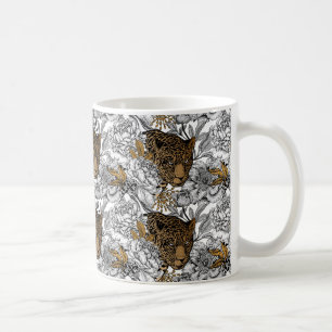 Leopard & Peonies Pattern Coffee Mug