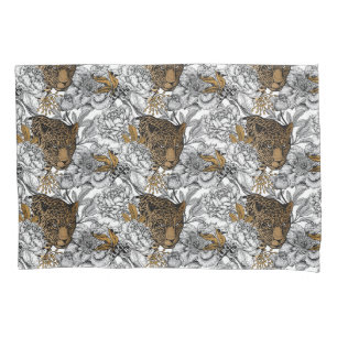 Leopard & Peonies Pattern Pillowcase