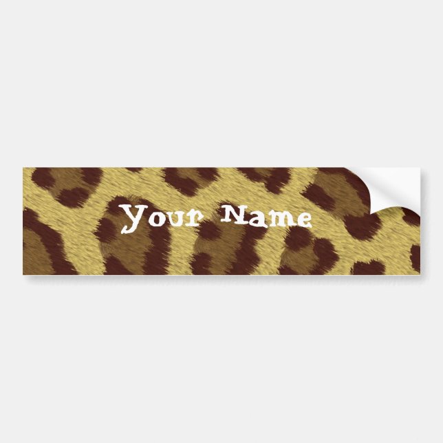 Leopard Personalised Bumper Sticker (Front)