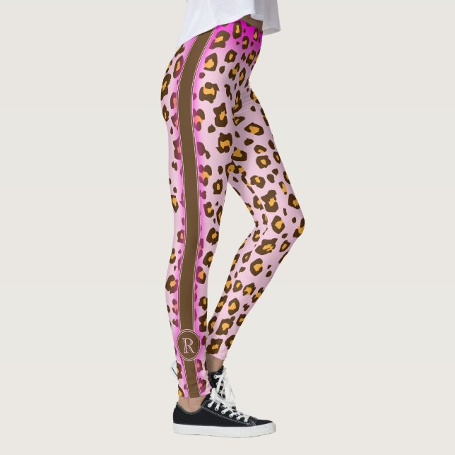 Leopard pink animal pattern leggings (Right)