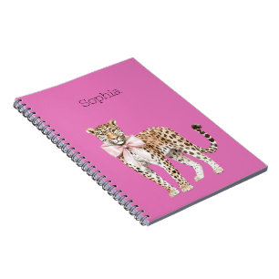 Leopard Pink Bow   Notebook