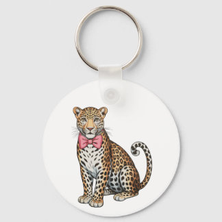 Leopard Pink Coquette Bow Girly Sublimation Art Key Ring