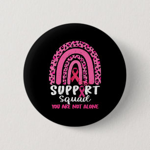 Leopard Pink Rainbow Support Squad Breast Cancer A 6 Cm Round Badge