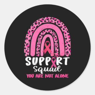 Leopard Pink Rainbow Support Squad Breast Cancer A Classic Round Sticker