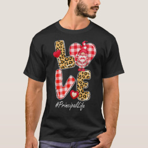 Leopard Plaid Heart Love Principal Life Gnome Vale T-Shirt