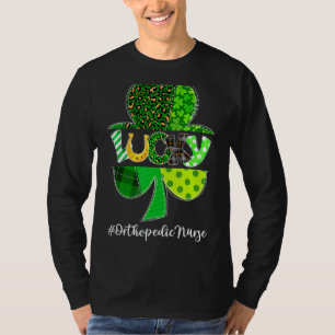 Leopard Plaid Shamrock Lucky Orthopaedic Nurse Pat T-Shirt