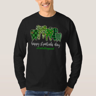 Leopard Plaid Tooth Teeth Dental Hygienist St Patr T-Shirt