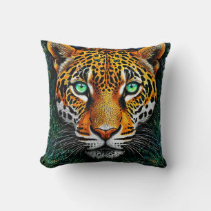 Leopard portrait cushion