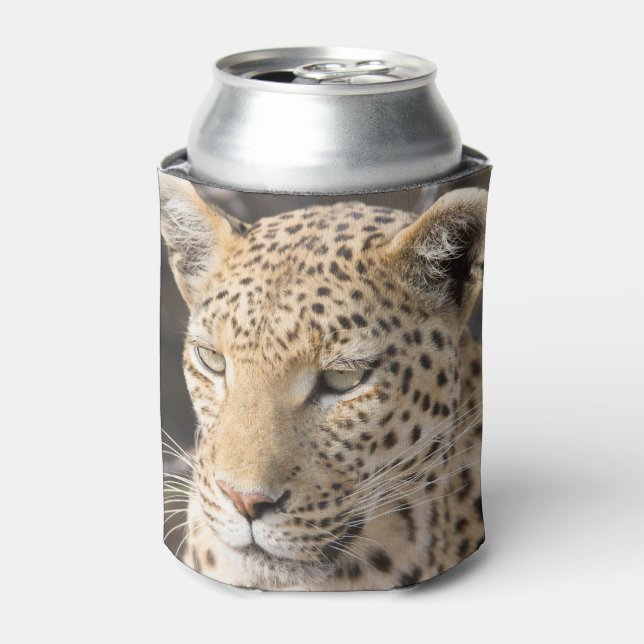 Leopard portrait photo can cooler (Can Front)