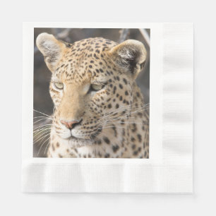 Leopard portrait photo napkin